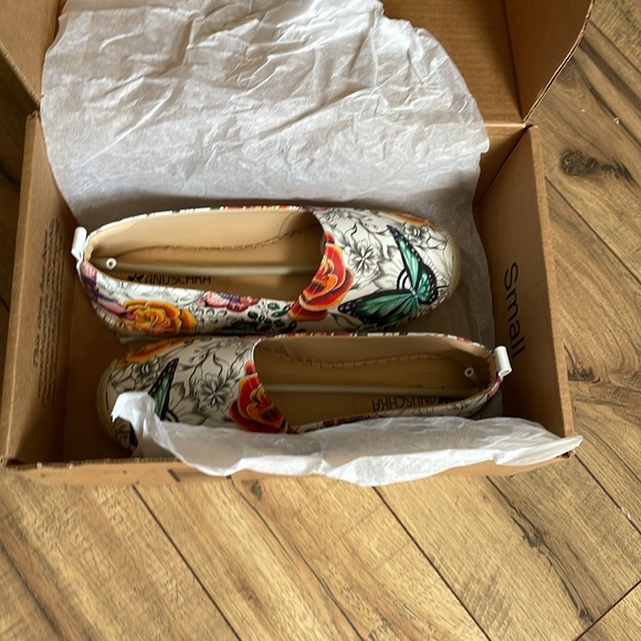 NEW Anuschka Floral Paradise Leather Platform Espadrille Loafer |Memory foam - Picture 6 of 7